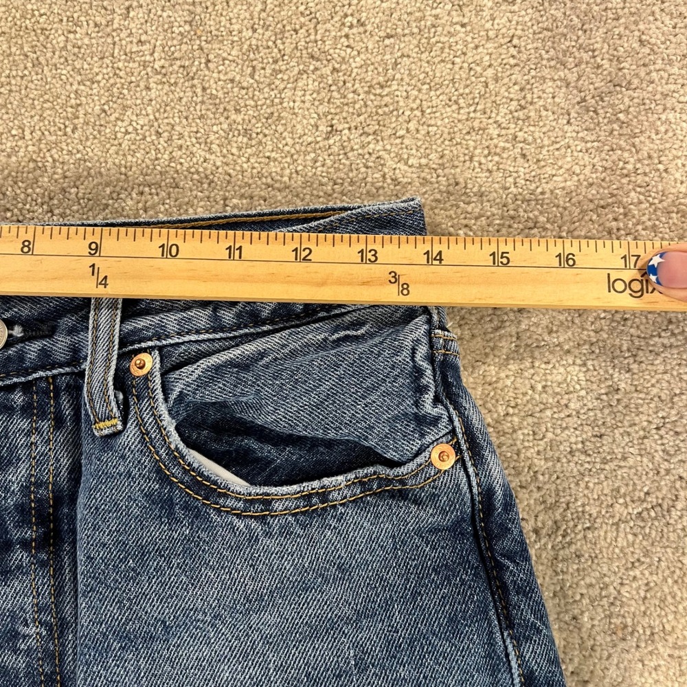Levis Ribcage Straight Ankle Jeans Womens 28 Distressed Streetwear Button Fly - Picture 6 of 14